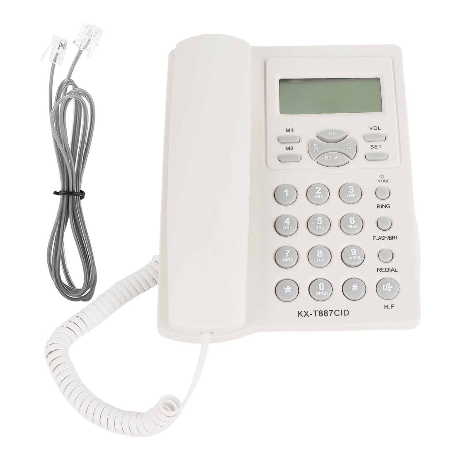 Corded Phone , Noise Cancelling Clear Sound Corded Phone With Speakerphone Hands Free Call ABS Real Time Date For Homes For Offices