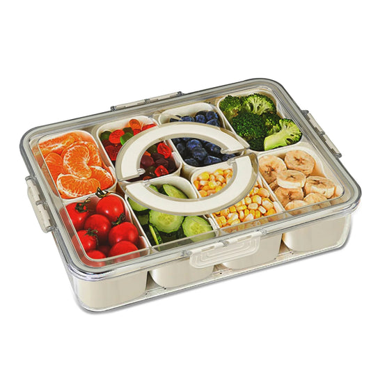 Divided Serving Tray with Handle,8 Compartment Snack Box