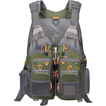 Fly Fishing Vest for Men Women, Comfortable Adjustable Fishing Vest with Multi-Pockets Reflective Stripes, Lightweight and Durable Unisex Strap Fishing Vest Pack, for Fly Bass Fishing