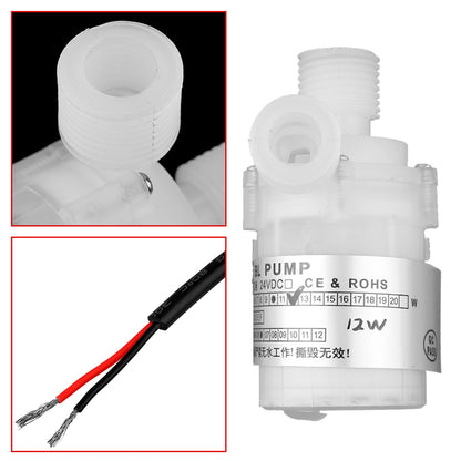 Submersible Pump Ultra Quiet Mini DC 12V 12W White Food Grade Brushless Submersible Water Pump 3.5m Lift Head