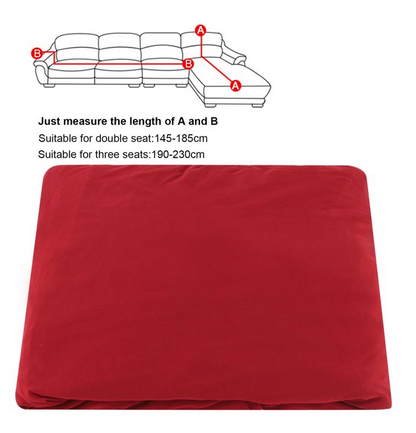 Fyydes 3+2 Seat Corner Sofa Cover L Shape Slipcover Protector For Living Room Wine Red