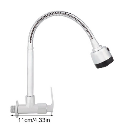 Fyydes Kitchen Faucet Single Cold Water 360° Rotatable Wall Mount Faucet