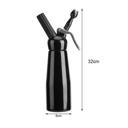 Cream Foam Maker,Cream Dispenser,500mL Black Aluminum Whipped Dessert Cream Butter Dispenser Whipper Foam Maker
