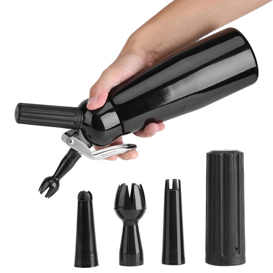 Cream Foam Maker,Cream Dispenser,500mL Black Aluminum Whipped Dessert Cream Butter Dispenser Whipper Foam Maker