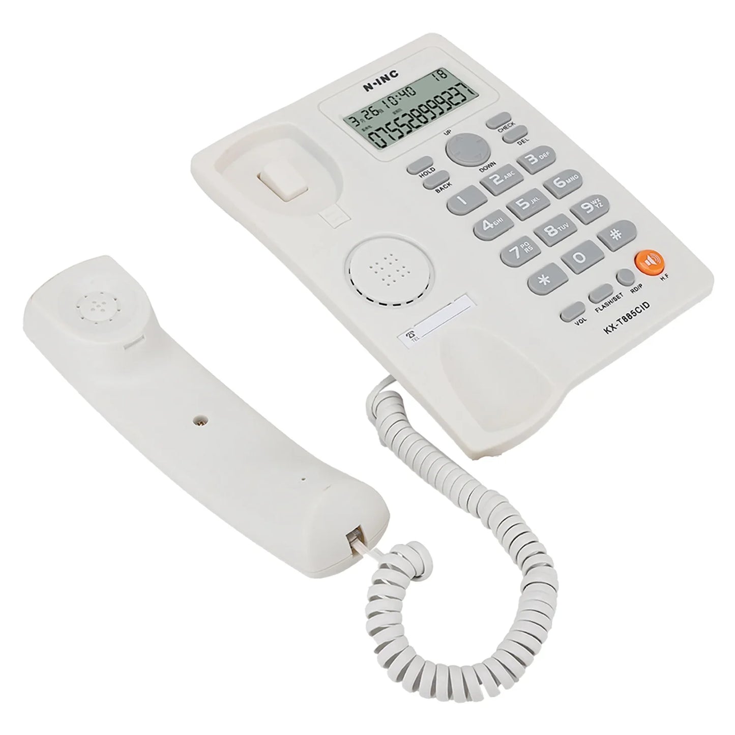 Landline Phones Dual Interface Wired Telephone with Caller ID for Office, Front Desk, Hotel, Seniors, Big Button Corded Landline Home Phones (White)