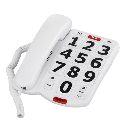 Large Button Phones for Seniors, Land Line Phones for Elderly, Big Button Home Telephone for the Visually Impaired, 110dB+ Amplified Ringer & 80dB+ Handset Volume for the Hearing Impaired Phone