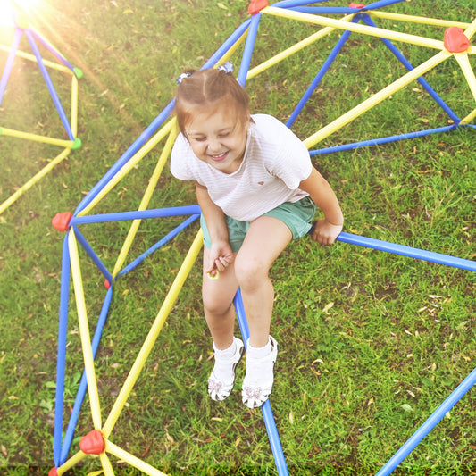 Kids Climbing Dome - 10 ft Geometric Playground Dome Climber Play Center with Rust & UV Resistant Steel, Supporting 1000 LBS
