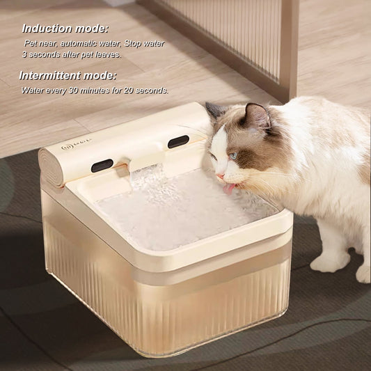 Mgaxyff Cat Water Fountain, 135oz/4L Automatic Pet Water Fountain Dog Water Dispenser with a Detachable Water Tank, Easy Cleaning for Cats, Dogs