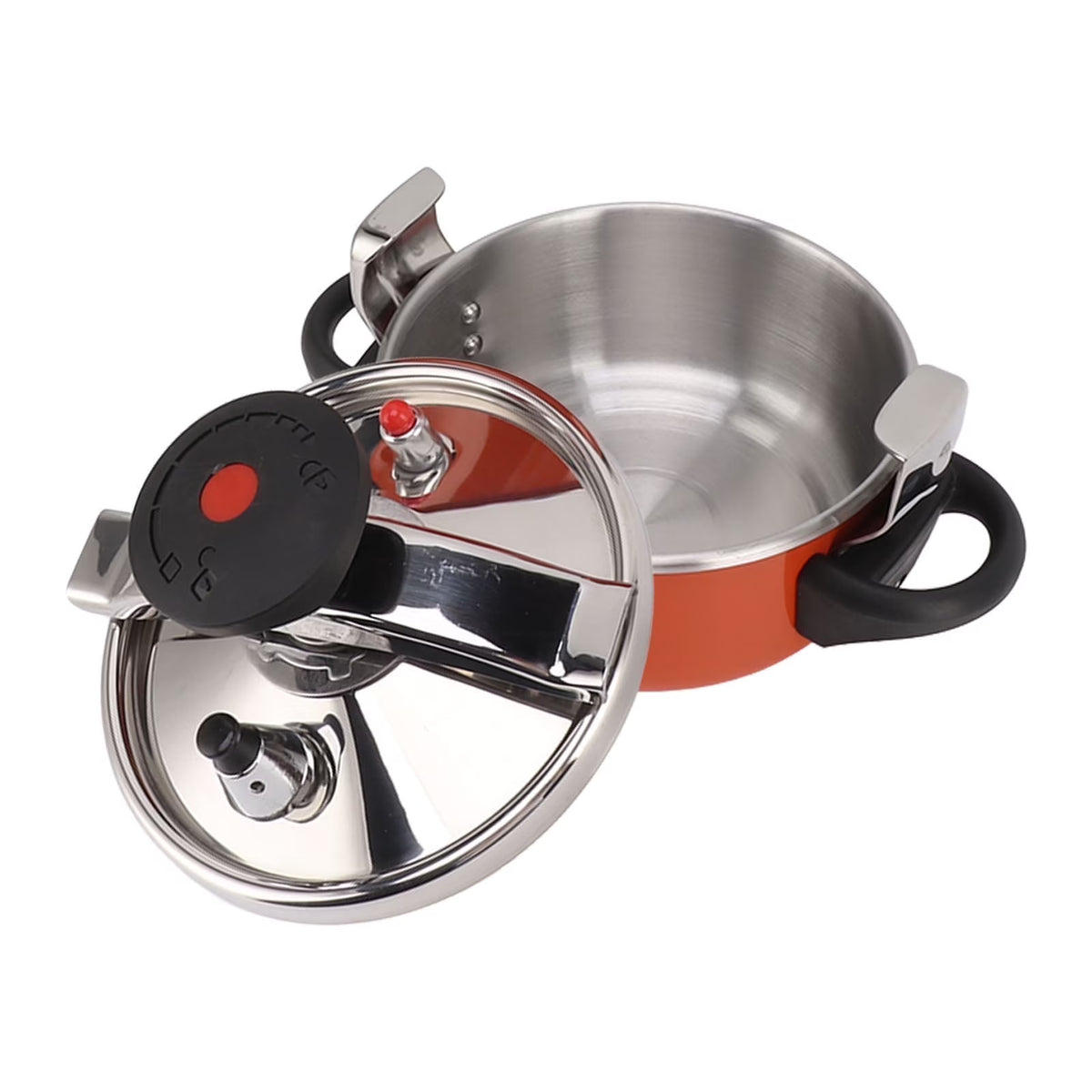 Mini Pressure Cooker, Fast Cooking 2L Stainless Steel Pressure Cooker Explosion for Gas Stoves