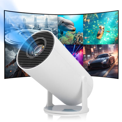 Mini Projector, Portable Projector with WiFi and Bluetooth, Built in Apps, Support 4K 1080P, 180° Rotation, Auto Keystone, Movie Projector Compatible with HD-MI/USB/TV Stick/Smartphone/Laptop