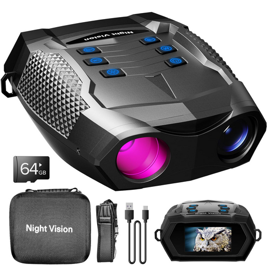 Night Vision Binoculars for Adults, 4K Infrared Night Vision Goggles, 2000ft Range 40MP Hunting Binoculars with Compass,32GB TF Card,5000mAh Battery,3"HD Screen, 8X Zoom for Camping Security Outdoors