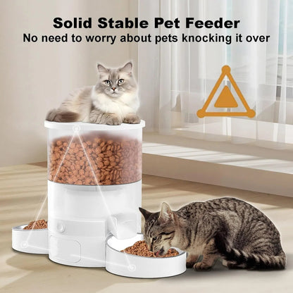 Eotvia Automatic Cat Feeder, Wifi Smart Food Dispenser with APP Control for Remote Feeding, Dual Power Supply, Timed Pet Feeder Programmable 1-10 Meals, 3L, White