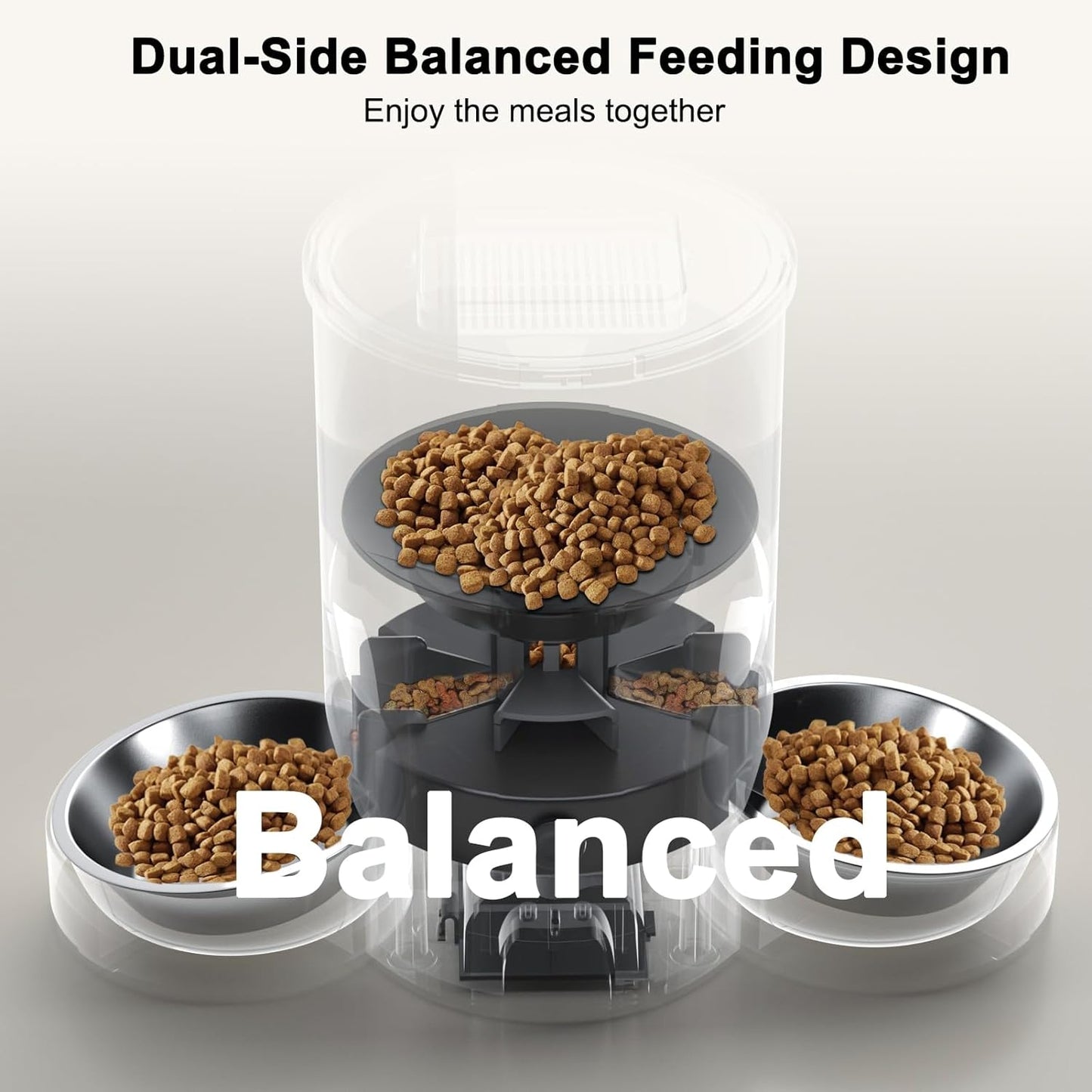 Automatic Cat Feeder, Wifi Smart Food Dispenser with APP Control for Remote Feeding with 10S Dining Voice Record, Dual Power Supply, Timed Pet Feeder Programmable 1-10 Meals, 3L, Black
