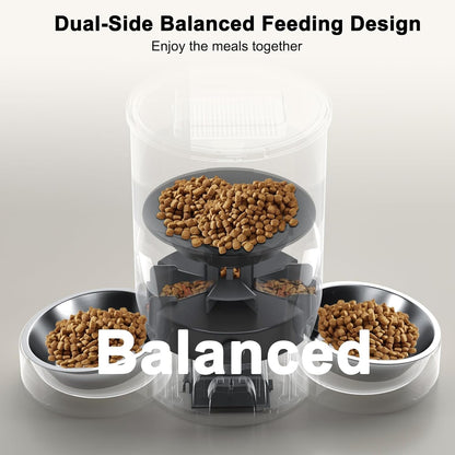 Automatic Cat Feeder, Wifi Smart Food Dispenser with APP Control for Remote Feeding with 10S Dining Voice Record, Dual Power Supply, Timed Pet Feeder Programmable 1-10 Meals, 3L, Black