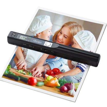 Portable Scanner A4 Document Scanner 900DPI Handheld Scanner JPG/PDF Formate LCD Display for Business Photo Picture Receipts Books (Black)