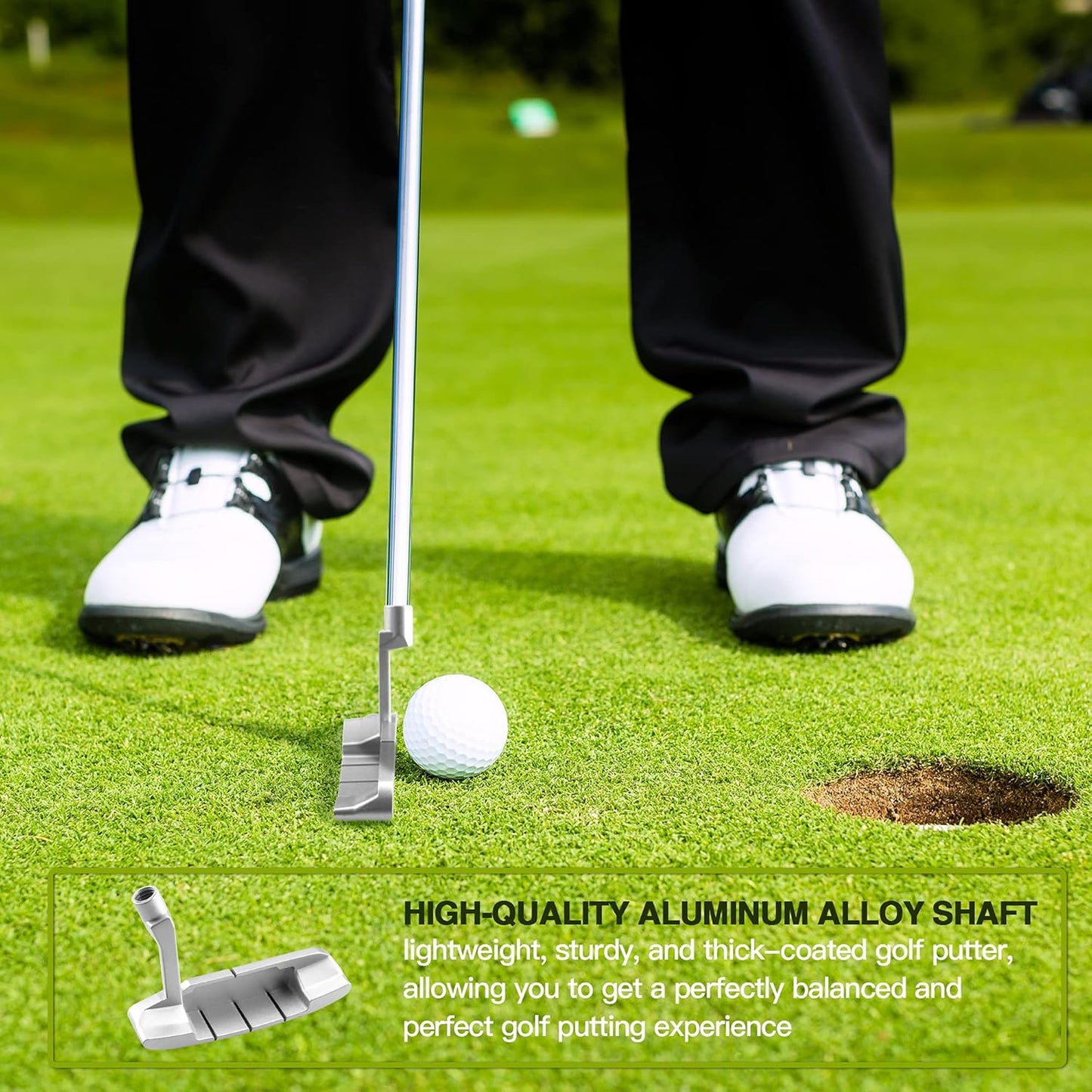 Golf Putter Set with 2 Balls Putting Cup for Travel Indoor Putting Practice Portable Putter Kit Fits for Right Handed