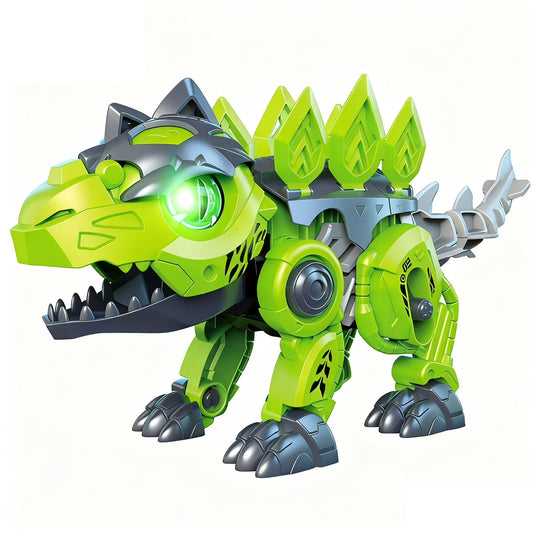 Dinosaurs Building Kits Electronic Walking Stegosaurus Dinosaur with LED Glowing Eyes & Roar Sounds, Electric Dinosaur Building Blocks for Boys, STEM Educational Learning Toys Gifts for Kids 3-8 Year