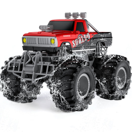 Amphibious Remote Control Car Toys for Boys Girls 2.4GHz 1:16 All Terrain Off-Road RC Car Waterproof RC Monster Truck Kids Pool Toys Remote Control Boat Gifts for Christmas