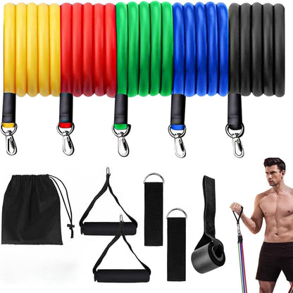 Ldyso Resistance Bands Exercise Bands Workout Bands - Up to 100 LBS, Indoor and Outdoor Bands with Door Anchor and Handles for Strength, Slim, Yoga, Home Gym Equipment for Men/Women