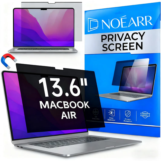 Magnetic Privacy Screen Filter for Macbook Air 13.6/13inch (2022-2025, M2/3/4), Removable Matte Anti Glare Blue Light Protector Private Security Filter for 13" Mac Laptop Computer, A2681/ A3113/A3240