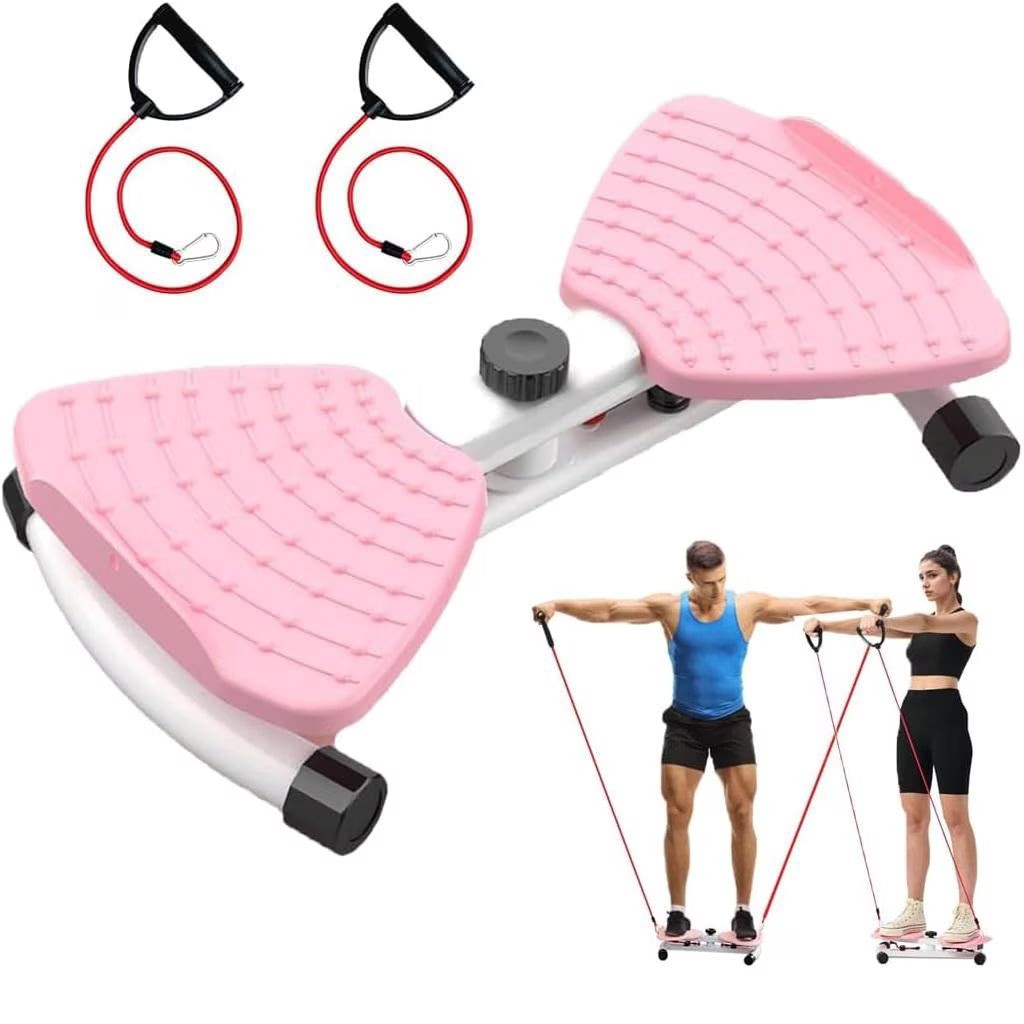 Slim Waist Twister, 300 lbs Silent Ab Toner Machine for Women, Core Workout Board Exercise Twist Boards, Home Gym Equipment for Hourglass Figure, Balance Board for Foot Massage and Weight Loss(Pink)