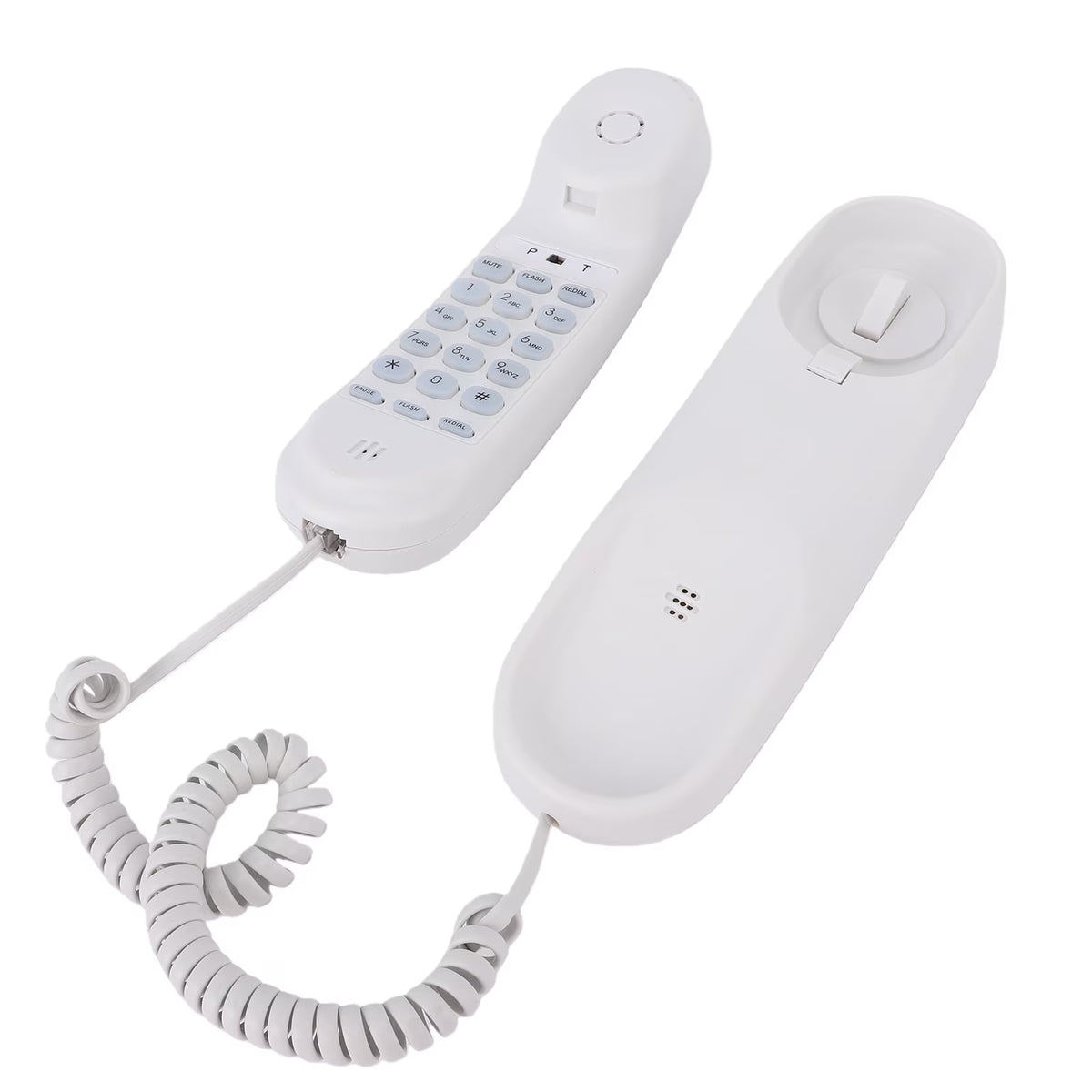 Slimline Wall-Mountable Basic Corded Telephone No AC Power Required