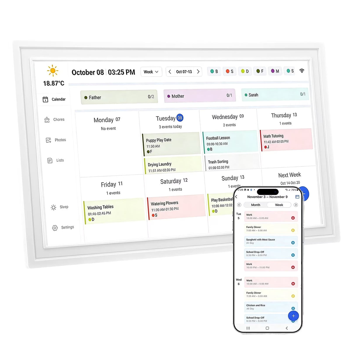 Smart Digital Calendar 21.5 Inch Touchscreen WiFi Interactive Display Digital Calendar Planner with APP 32G Memory