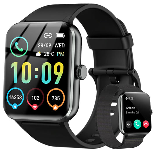 Smart Watch for Women Men, 1.96" Smartwatch (Answer/Make Call) for Android & iPhone, Fitness Tracker with 100+ Sport Modes, IP67 Waterproof Activity Tracker Sleep Monitor/Pedometer/Calories