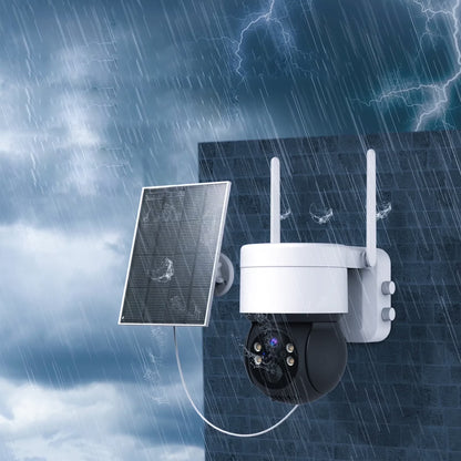 Solar Security Cameras Wireless Outdoor, 1080P WiFi Camera with Solar Panel Battery Powered Surveillance System IP65 Waterproof, Motion Sensor, 2-Way Audio, Color Night Vision, SD Card Support