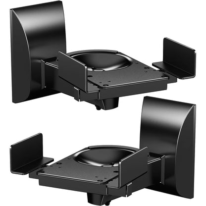 Speaker Wall Mounts, Dual Side Clamping Bookshelf Mounting Bracket, Speaker Mounts for Surround Sound, Universal Bookshelf Speaker Mount for Living Room/Home Theater, Hold up to 55 lbs, 1 Pair, Black