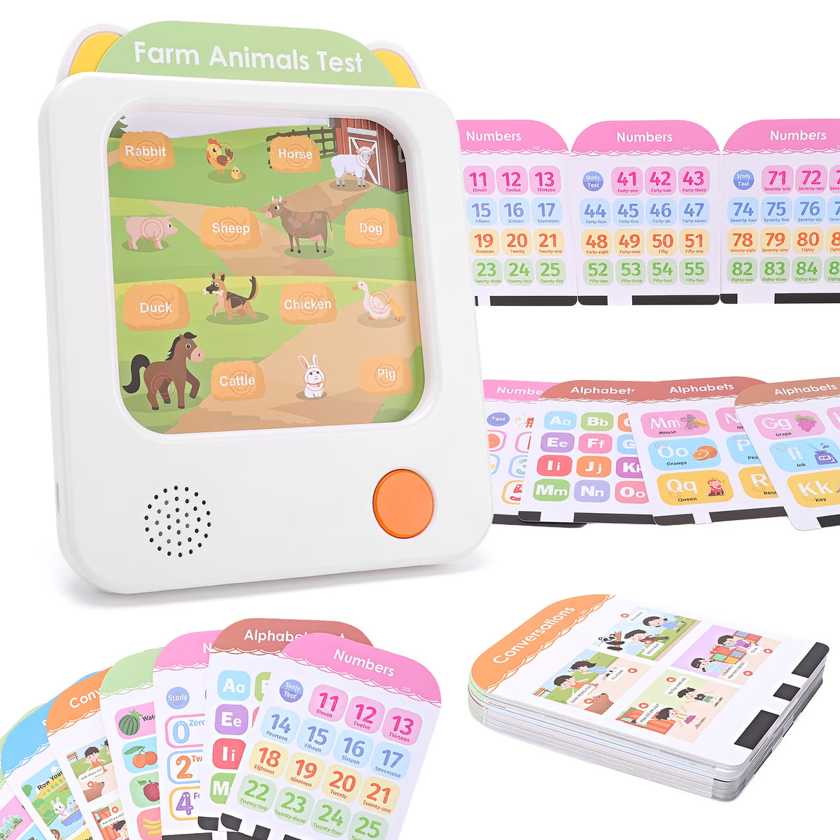 Talking Flash Cards for Toddlers Ages 1‑4, 504 Words English, Montessori Language Learning Toys with 36 Themes, Children's Sensory Toys, Pocket Speech Study Device, Birthday Gift for Boys Girls