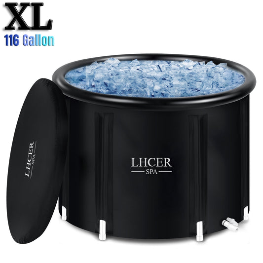 The LHCER Ice Bath Tub for Athletes XL: 116 Gallons Cold Plunge Tub with Cover for Athlete Recovery