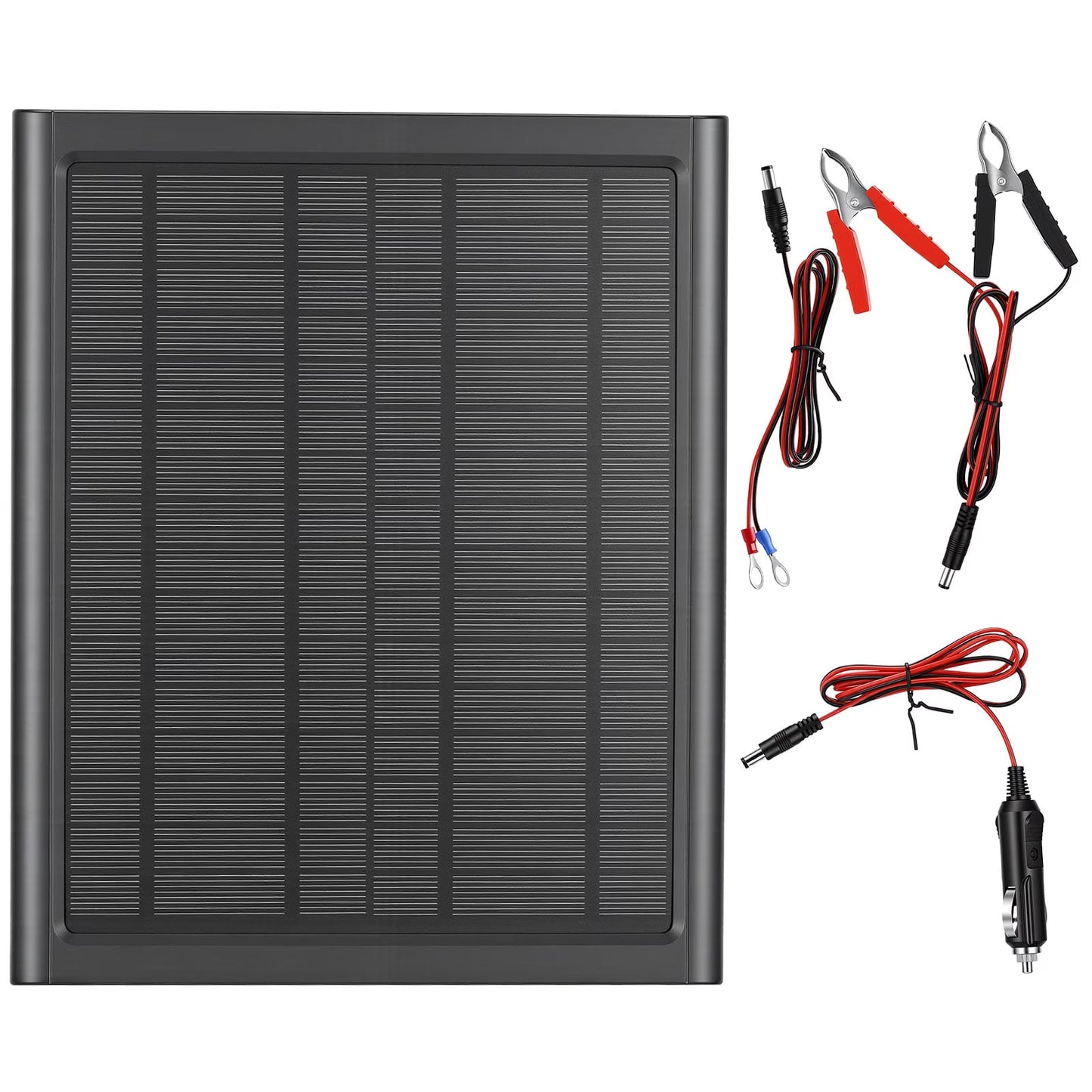 Upgraded 6W Solar Battery Trickle Charger Maintainer, 16V Portable Waterproof Solar Panel Trickle Charging Kit for Car, Automotive, Motorcycle, Boat, Marine, RV, Trailer, Snowmobile, etc