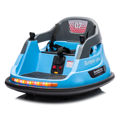 12V ride on car for kids,1.5-5 Years Old, Toy Gifts W/Remote Control, LED Lights, 360 Degree Spin, Vehicle body with anti-collision padding