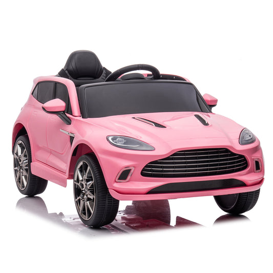 12V Dual-drive electric Kid Ride On Car,Battery Powered Kids Ride-on Car, 4 Wheels Children toys ,LED Headlights,remote control,music,USB, Pink