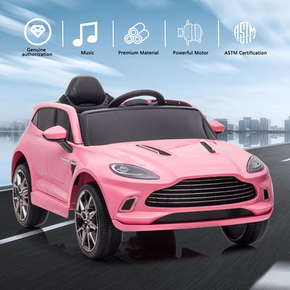 12V Dual-drive electric Kid Ride On Car,Battery Powered Kids Ride-on Car, 4 Wheels Children toys ,LED Headlights,remote control,music,USB, Pink