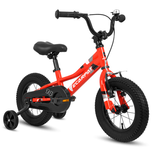 A14117 Kids' Bike 14 Inch Wheels, 1-Speed Boys Girls Child Bicycles For3-5Years, With Removable Training Wheels Baby Toys, Front V Brake, Rear Holding Brake
