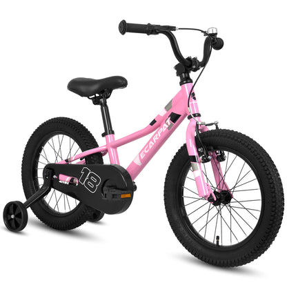 A18117 Kids' Bike 18 Inch Wheels, 1-Speed Boys Girls Child Bicycles For6-9Years, With Removable Training Wheels Baby Toys, Front V Brake, Rear Holding Brake