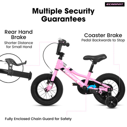 A18117 Kids' Bike 18 Inch Wheels, 1-Speed Boys Girls Child Bicycles For6-9Years, With Removable Training Wheels Baby Toys, Front V Brake, Rear Holding Brake