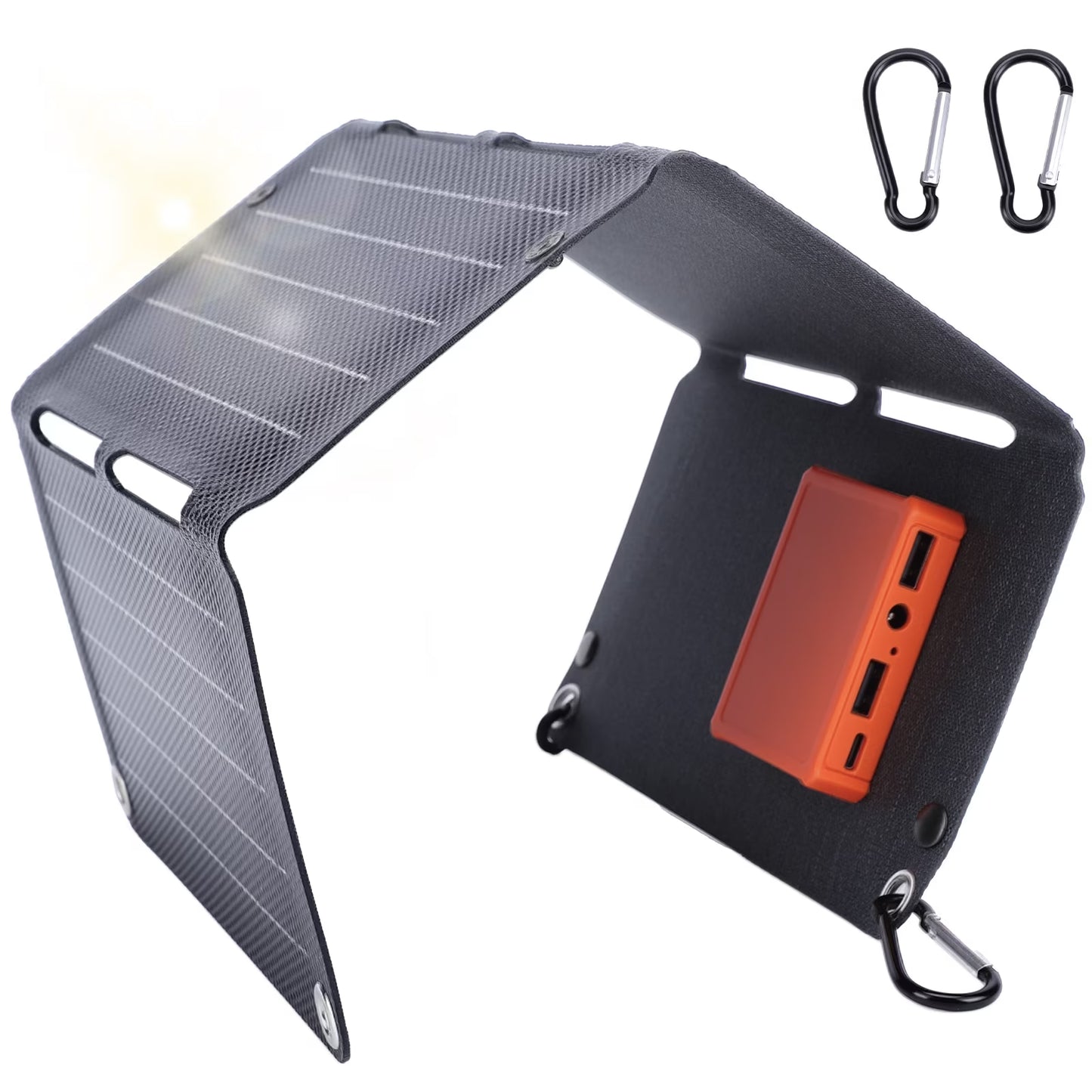 Foldable Solar Panel 40W Monocrystalline Silicon Fast Charging QC Dual USB Regulator Output 4 Folds Portable Solar Panel