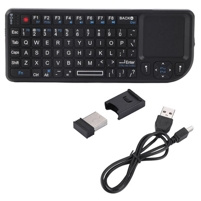 Mini Wireless Keyboard with Touchpad, Rechargeable Ultra Portable Bluetooth Keyboard and Mouse, Backlit Keyboard for HTPC, for PS3/4, Smartphones, PC, Tablet, TV Box, Windows, Black