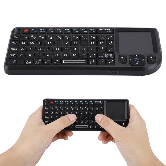 Mini Wireless Keyboard with Touchpad, Rechargeable Ultra Portable Bluetooth Keyboard and Mouse, Backlit Keyboard for HTPC, for PS3/4, Smartphones, PC, Tablet, TV Box, Windows, Black