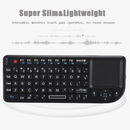 Mini Wireless Keyboard with Touchpad, Rechargeable Ultra Portable Bluetooth Keyboard and Mouse, Backlit Keyboard for HTPC, for PS3/4, Smartphones, PC, Tablet, TV Box, Windows, Black