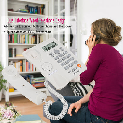 Landline Phones for Home, Dual Interface Wired Telephone with Caller ID with Answering Machines for Office, Front Desk, Hotel, Seniors, Big Button Corded Landline Home Phones (White)