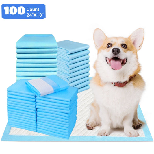 Puppy Pads Training Pads, Large, 17.72 in x 23.62 in, 100 Count Disposable Dog Pee Pet Pads