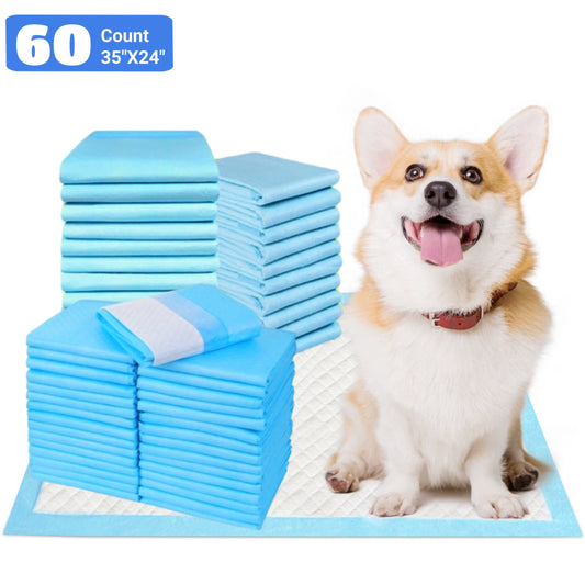 LHCER Puppy Pads Training Pads, Large, 23.62 in x 35.43 in, 60 Count Disposable Dog Pee Pet Pads XL
