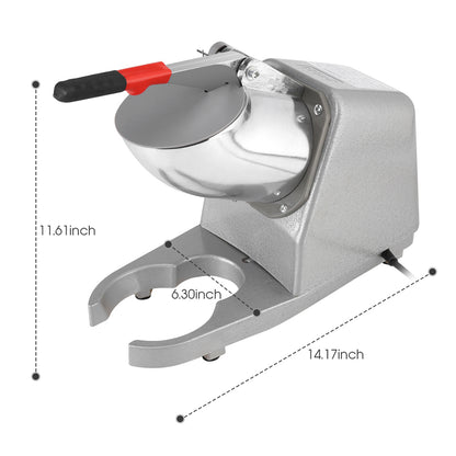 Electric Ice Crusher Shaver Machine Snow Cone Maker Shaved Ice Stainless Steel Shaving