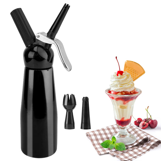 Cream Foam Maker,Cream Dispenser,500mL Black Aluminum Whipped Dessert Cream Butter Dispenser Whipper Foam Maker