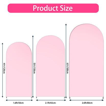 3PCS Wedding Arch Cover Set Spandex Fitted Wedding Arch Stand Covers for U Shaped Round Top Arch Backdrop Stands Cover for Birthday Party Ceremony Banquet Decoration 4ft,5ft,6ft