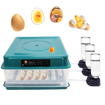 48 Egg Incubator with Temperature and Humidity Monitoring, Egg Candler, Automatic Egg Turner, for Hatching Chickens
